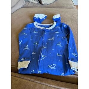 Carter's Footed Pajamas Toddler 2T Blue NEW Shark Fin One Piece Sleeper